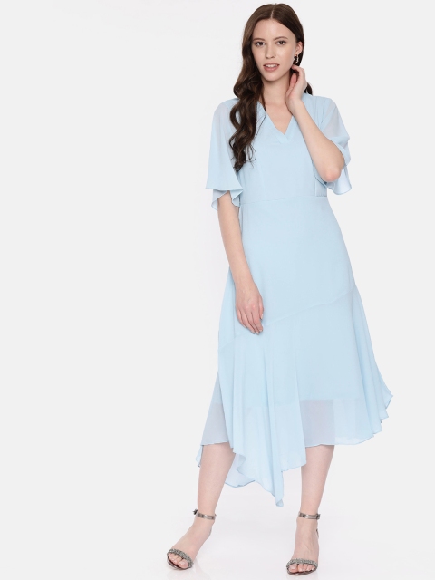 

AND Women Blue Solid A-Line Dress
