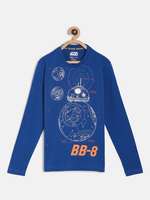 

Indian Terrain Boys Blue Printed Round Neck T-shirt