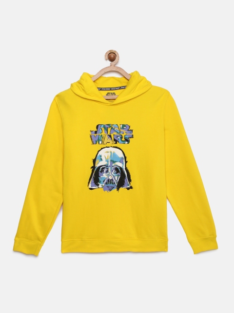 

Indian Terrain Boys Yellow & Black Star Wars Printed Hooded Sweatshirt