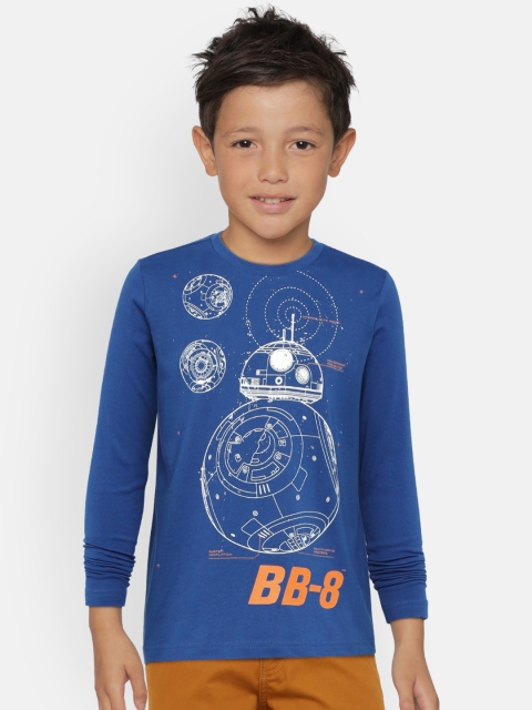 

Indian Terrain Boys Blue Printed Round Neck T-shirt