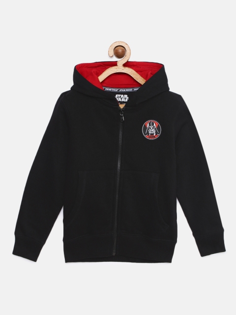 

Indian Terrain Boys Black Solid Hooded Sweatshirt