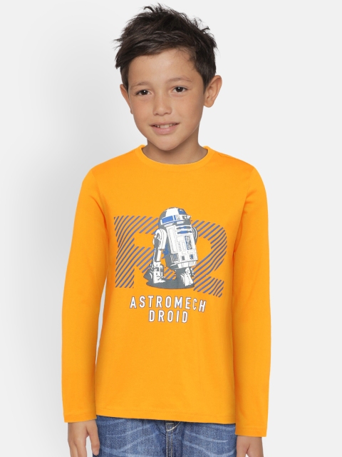 

Indian Terrain Boys Yellow Printed Round Neck T-shirt
