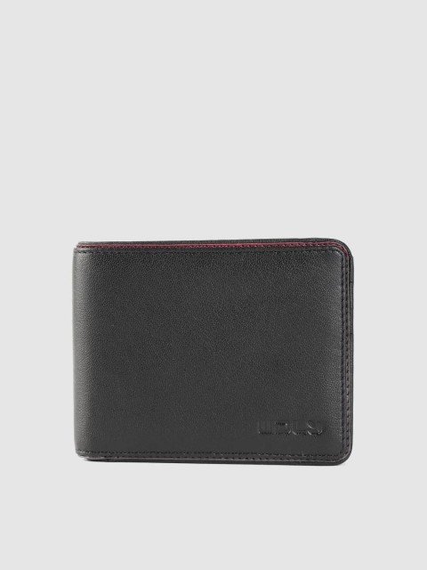

Woodland Men Black Solid Leather Two Fold Wallet