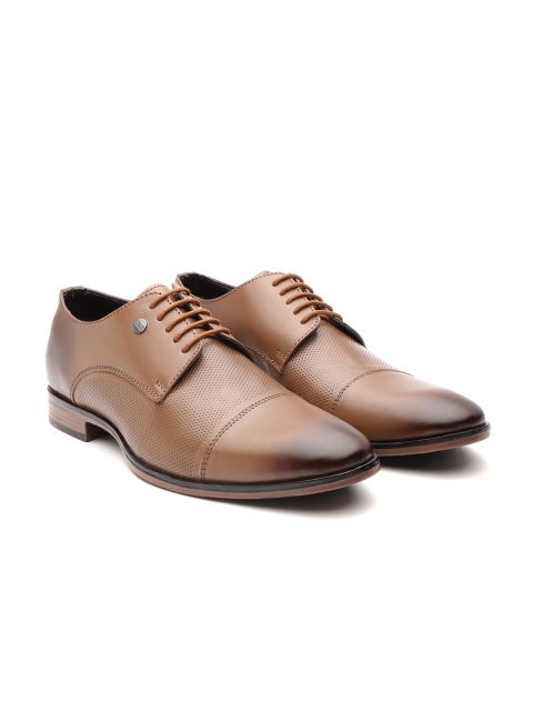 

Carlton London Men Brown Perforated Formal Leather Derbys