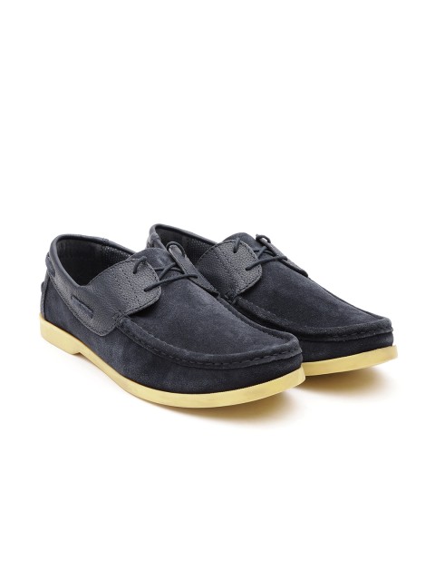

Carlton London Men Navy Blue Solid Boat Shoes with Suede Finish