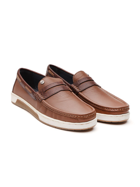 

Carlton London Men Coffee Brown Solid Penny Loafers with Suede Finish