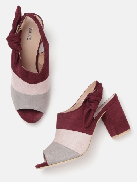 

Lavie Women Maroon & Pink Colourblocked Heels