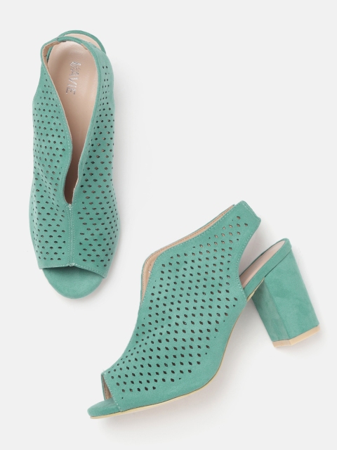 

Lavie Women Sea Green Laser Cut Heels