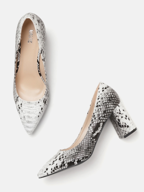 

Lavie Women White & Black Snakeskin Textured Pumps