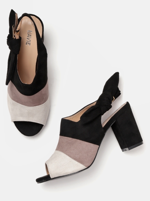 

Lavie Women Black & Off-White Colourblocked Heels
