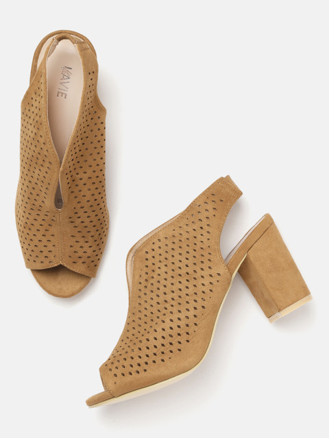 

Lavie Women Brown Lase Cuts Peep Toe Heels