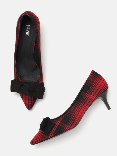 

Lavie Women Red & Black Checked Pumps