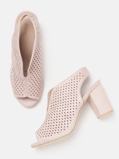 

Lavie Women Peach-Coloured Laser Cut Heels