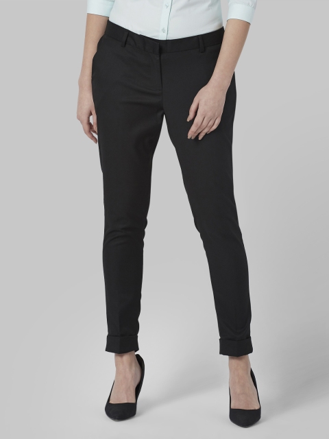 

Park Avenue Women Black Solid Slim Fit Formal Trousers