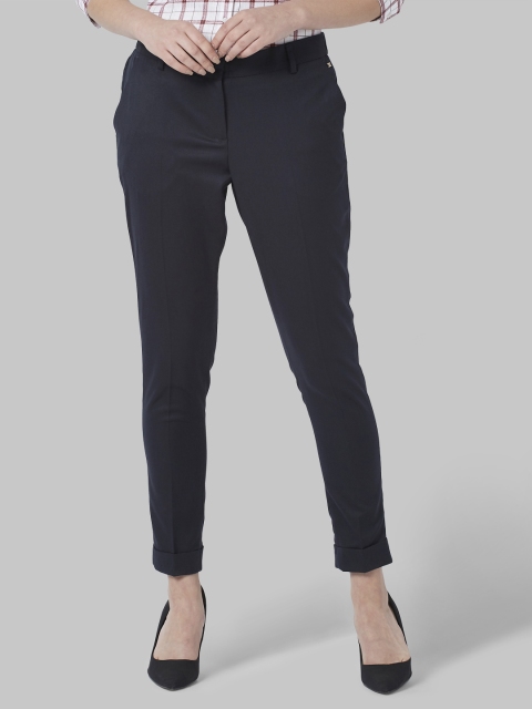 

Park Avenue Women Navy Blue Slim Fit Solid Formal Trousers