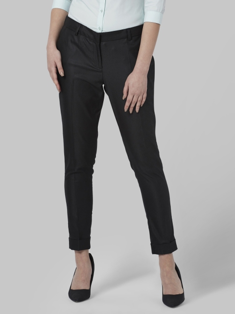 

Park Avenue Women Black Slim Fit Solid Formal Trousers