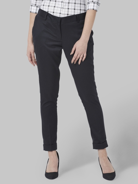 

Park Avenue Women Navy Blue Slim Fit Solid Formal Trousers