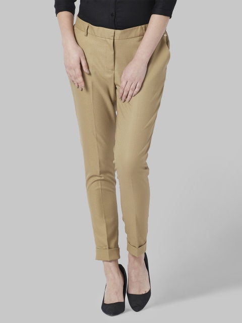 

Park Avenue Women Beige Slim Fit Solid Formal Trousers