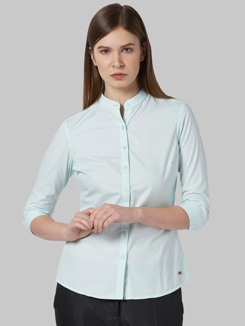 

Park Avenue Women Green Slim Fit Solid Formal Shirt