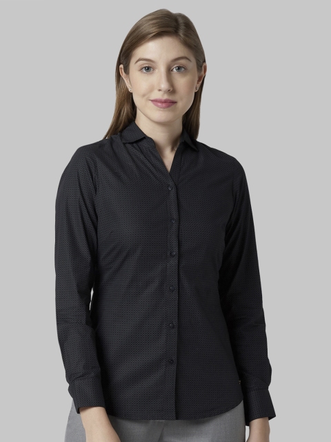 

Park Avenue Women Black Slim Fit Solid Formal Shirt