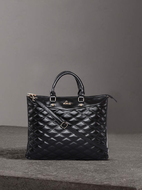 

Lavie Women Black Quilted Handheld Bag