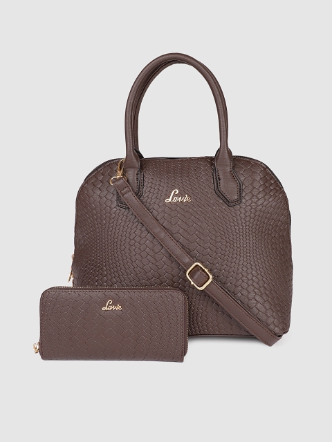 

Lavie Brown Textured Handheld Bag
