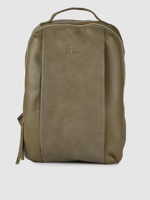 

Lavie Women Olive Green Solid Backpack