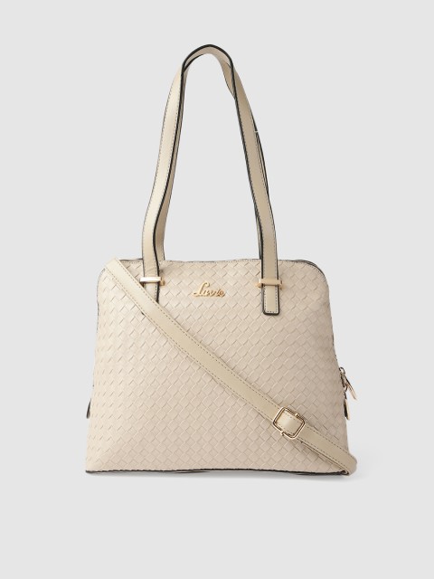 

Lavie Women Beige Textured Shoulder Bag