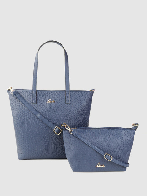 

Lavie Set of 2 Navy Blue Textured Handbags