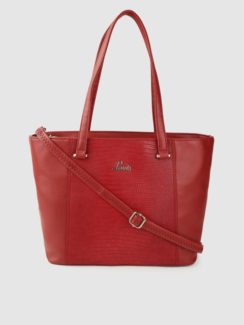 

Lavie Red Snakeskin Textured Shoulder Bag