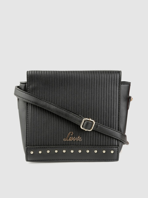 

Lavie Black Self-Striped Sling Bag