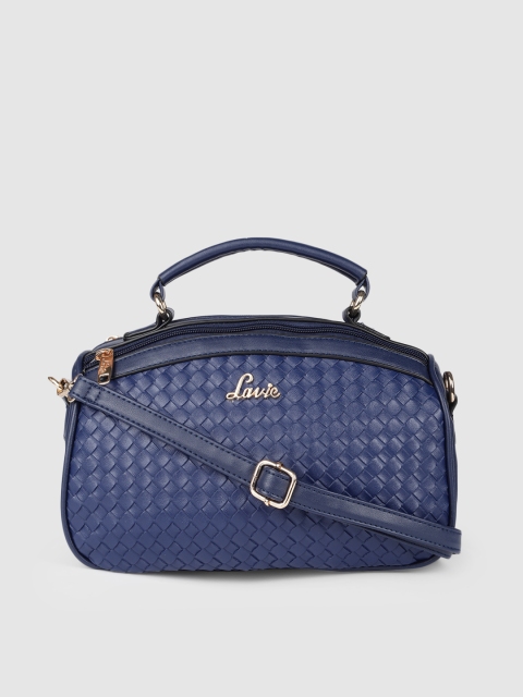 

Lavie Navy Blue Textured Handheld Bag