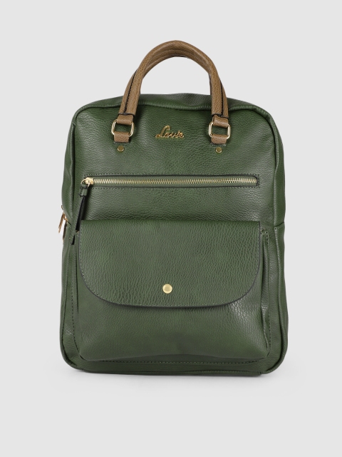 

Lavie Women Olive Green Solid Backpack