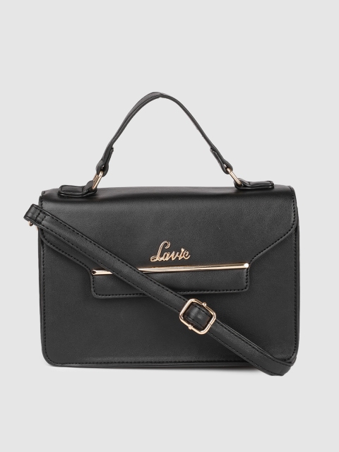 

Lavie Black Solid Satchel Bag