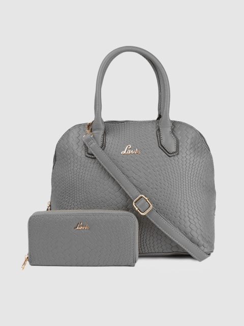 

Lavie Grey Textured Handheld Bag