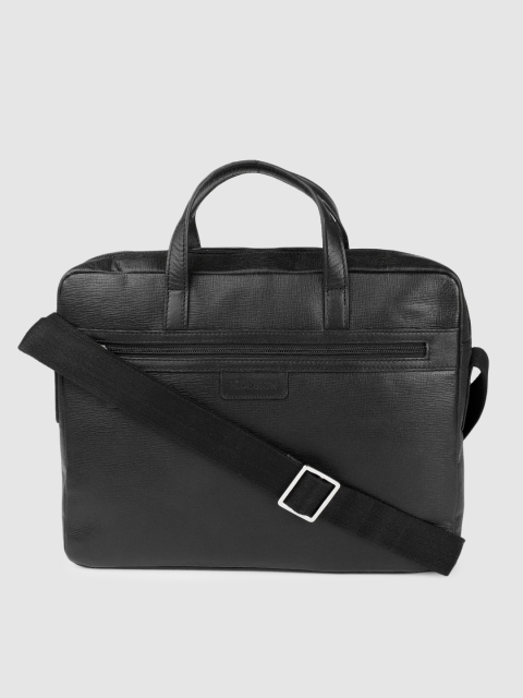 

Hidesign Men Black Leather Solid Laptop Bag