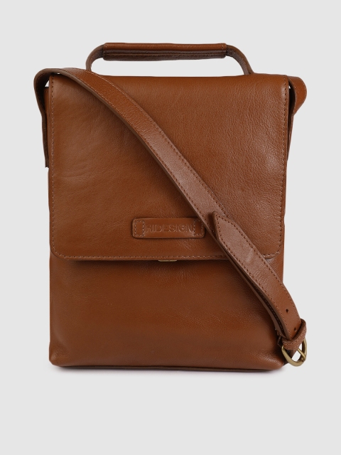 

Hidesign Men Tan-Brown Solid Leather Messenger Bag