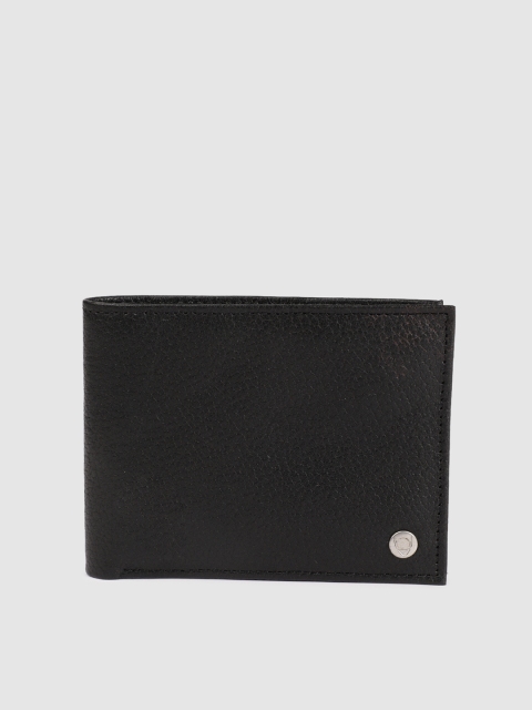 

Hidesign Men Black Textured Leather Two Fold Wallet