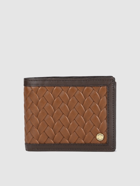 

Hidesign Men Tan-Brown Textured Leather Two Fold Wallet