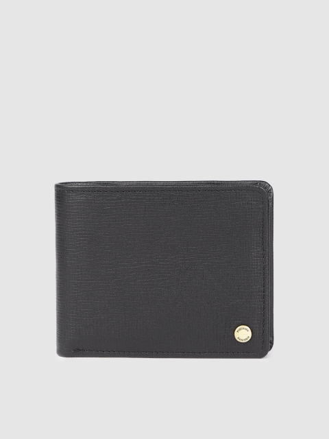 

Hidesign Men Black Textured Leather Two Fold Wallet