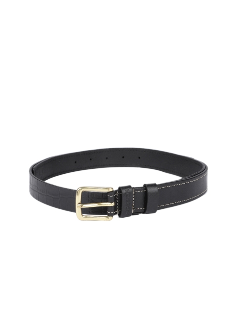 

Hidesign Men Black Textured NESO RIO Leather Belt