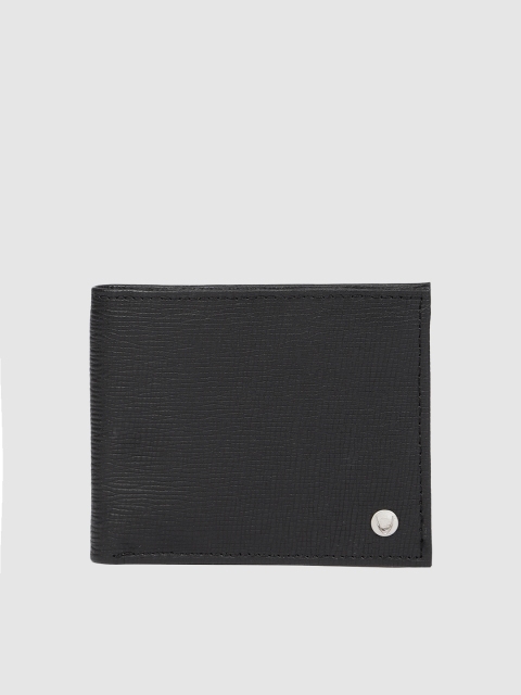 

Hidesign Men Black Textured Leather Two Fold Wallet