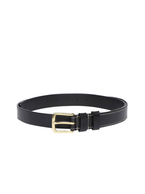 

Hidesign Men Black Solid Leather Belt