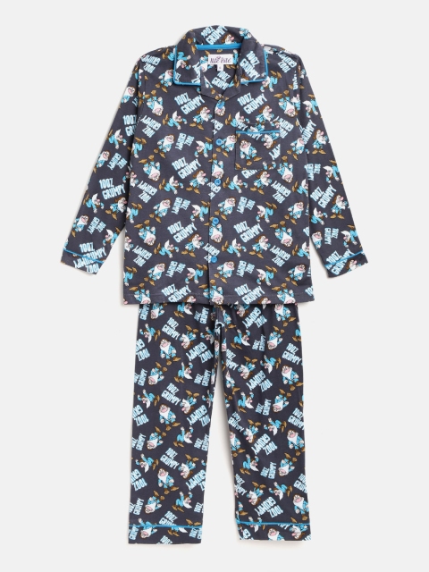 

Nite Flite Boys Navy Blue Printed Night Suit