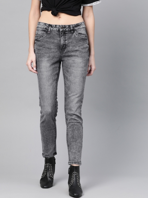 

Roadster Women Charcoal Grey Skinny Fit Mid-Rise Clean Look Stretchable Jeans