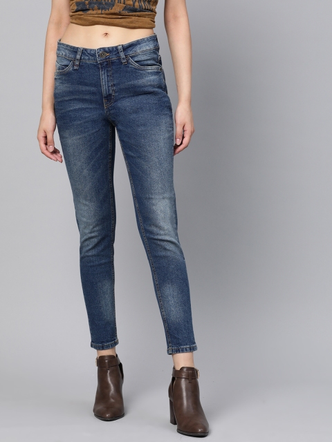 

Roadster Women Navy Blue Skinny Fit Mid-Rise Clean Look Jeans