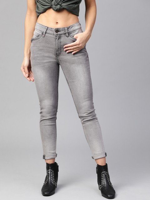 

Roadster Women Grey Skinny Fit Mid-Rise Clean Look Stretchable Jeans