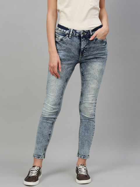 

Roadster Women Blue Skinny Fit Mid-Rise Clean Look Stretchable Cropped Jeans