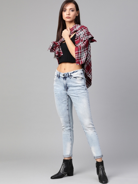 

Roadster Women Blue Skinny Fit Mid-Rise Clean Look Stretchable Jeans
