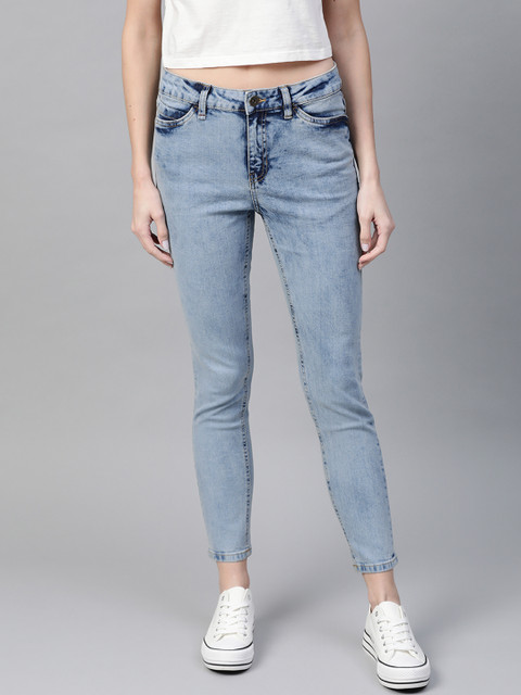 

Roadster Women Blue Skinny Fit Mid-Rise Clean Look Stretchable Jeans